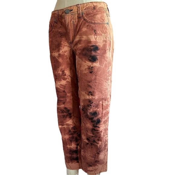 Womens Pants Size 8 Tie Dye Reworked Skinny Crop Casual Bohemian Beach Summer - Picture 7 of 8